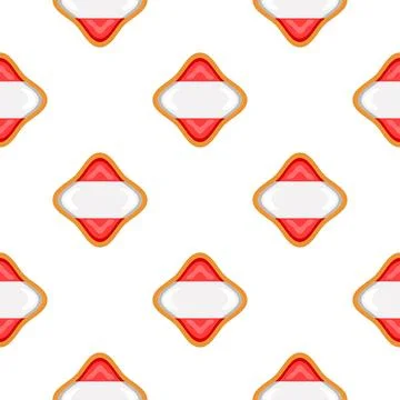Pattern cookie with flag country Latvia in tasty biscuit Stock Illustration