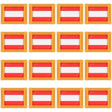 Pattern cookie with flag country Latvia in tasty biscuit Stock Illustration
