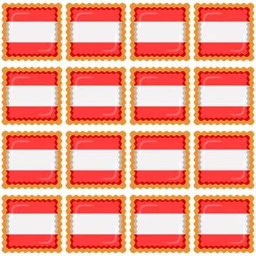 Pattern cookie with flag country Latvia in tasty biscuit Stock Illustration