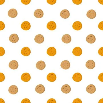 Pattern of cookies with crumbs on white background for design of culinary site Stock Illustration