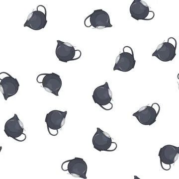 Pattern cooking teapot tea kettle cartoon vector Stock Illustration
