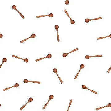 Pattern cooking wooden spoon cartoon vector Illustration