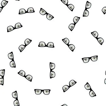 Pattern cool geek glasses cartoon vector Stock Illustration