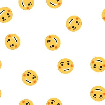 Pattern cool smiley cartoon vector Stock Illustration