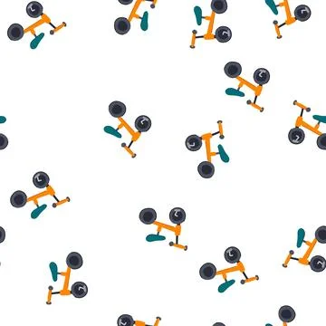 Pattern coordination balance bike cartoon vector Stock Illustration