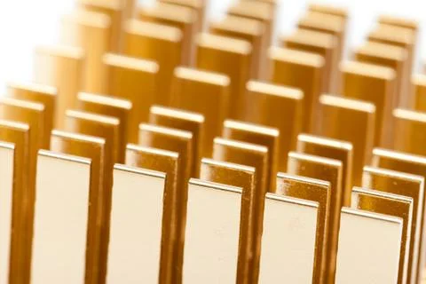Pattern of copper computer cooling radiator Stock Photos