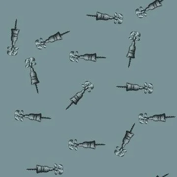 Pattern Corkscrew drawing forming unique wine bottle opener sketch Stock Illustration