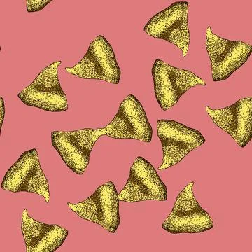 Pattern corn nachos sketch hand drawn Stock Illustration