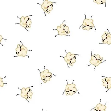 Pattern corn popcorn character cartoon vector Stock Illustration