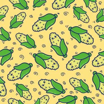 Pattern corn Seamless, cute corn background, for banner wall wallpaper patter Stock Illustration
