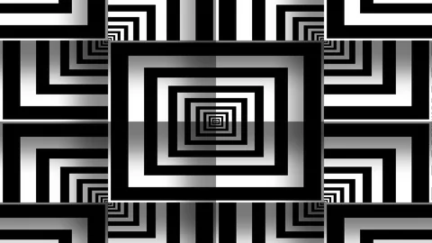 Pattern with corners of black white square striped lines Stock Footage 111137156