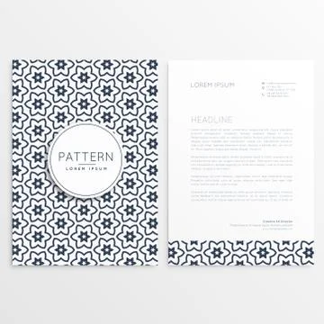 Pattern corporate brochure template Stock Illustration