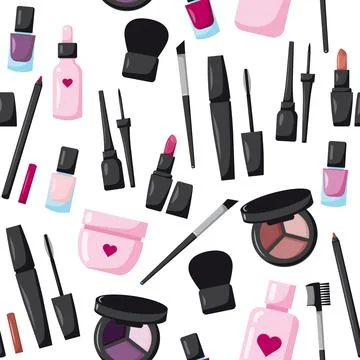 Pattern with cosmetics Stock Illustration