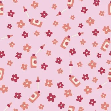 Pattern in with cosmetics packaging Stock Illustration