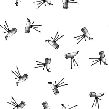 Pattern cosmos telescope cartoon vector Stock Illustration