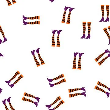 Pattern costume witch legs cartoon vector Stock Illustration