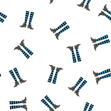 Pattern costume witch legs cartoon vector Stock Illustration