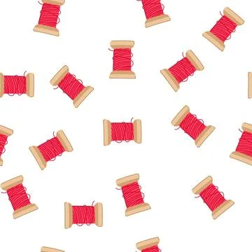 Pattern cotton thread spool cartoon vector Stock Illustration