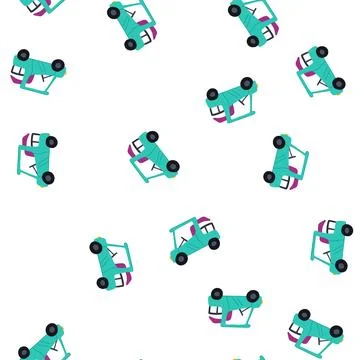 Pattern course golf cart cartoon vector 스톡 일러스트