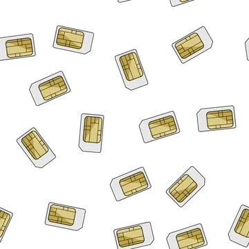 Pattern coverage sim card cartoon vector Stock Illustration