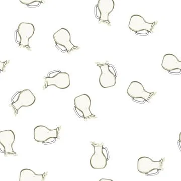 Pattern cow milk jug cartoon vector Stock Illustration