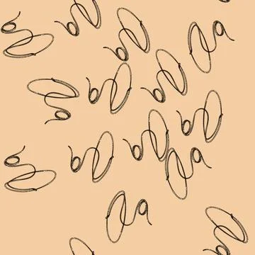 Pattern Cowboy lasso rope spinning western equipment drawing Stock Illustration