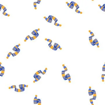 Pattern cozy scarf kid cartoon vector イラスト素材