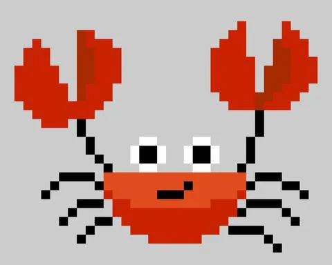 Pattern crab for 8 bit game assets Stock Illustration