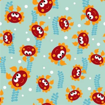 Pattern with crab Stock Illustration