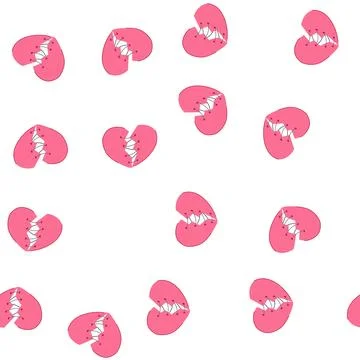Pattern crack heart broken cartoon vector Stock Illustration