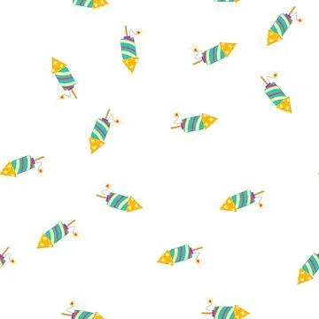 Pattern cracker firework rocket cartoon vector Stock Illustration