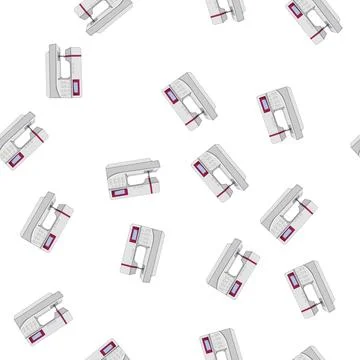 Pattern craft sew machine cartoon vector 库存插图