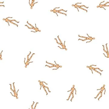 Pattern craftsship wood man model cartoon vector Stock Illustration