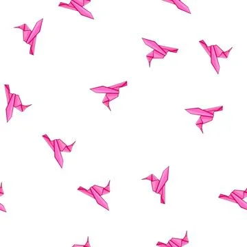 Pattern crane origami animals cartoon vector Stockillustratie