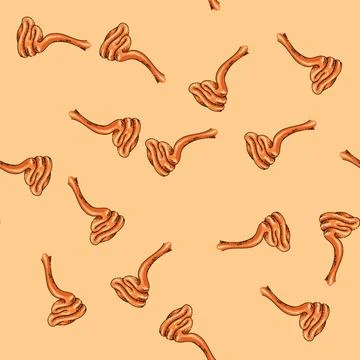 Pattern cream caramel sketch hand drawn Stock Illustration