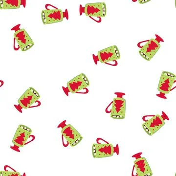 Pattern cream marshmallow cup cartoon vector Иллюстрация