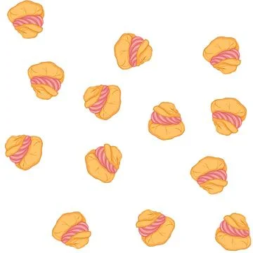 Pattern cream puff dessert baking sweet food Stock Illustration