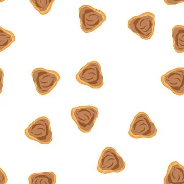 Pattern cream puff pastry filled with delicious brown cream Stock Illustration
