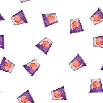 Pattern cream yogurt package cartoon vector Stock Illustration
