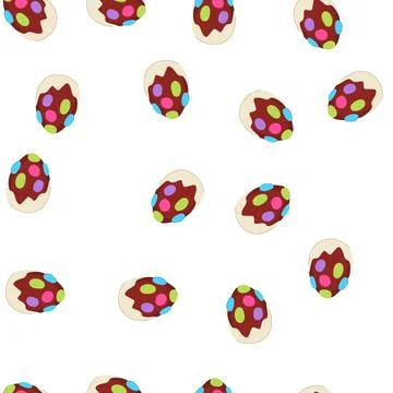 Pattern creamy chocolate egg cartoon vector 스톡 일러스트
