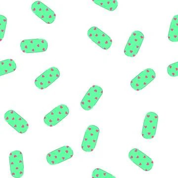 Pattern creating cute manicure nail art with heart pattern Illustrazione stock