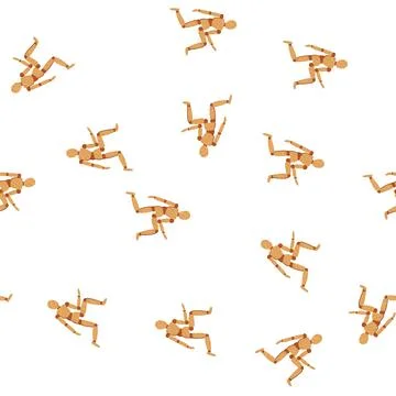 Pattern creation wood man model cartoon vector Stock Illustration
