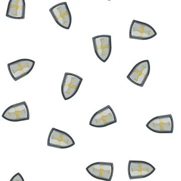 Pattern crest medieval shield cartoon vector Stock Illustration