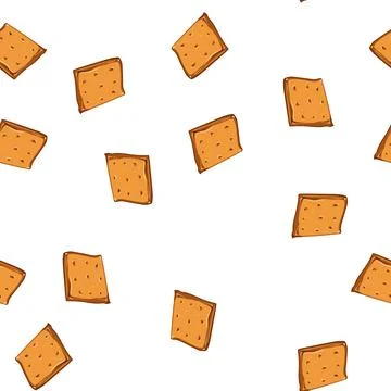 Pattern crispy cracker biscuit cartoon vector Stockillustratie