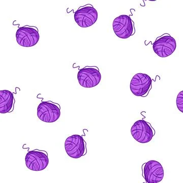 Pattern crochet ball yarn cartoon vector Illustrazione stock