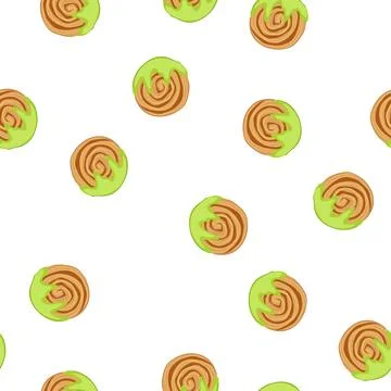 Pattern cromboloni cake with green icing vector Stock Illustration