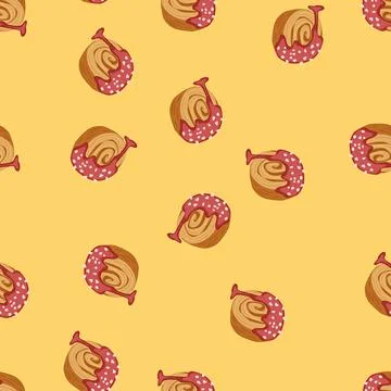 Pattern cromboloni cake with a layered texture and spiral pattern is topped w Stock Illustration