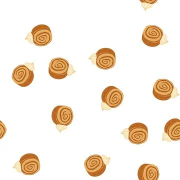 Pattern cromboloni cake pastry with cream swirl illustrating dessert Stock Illustration