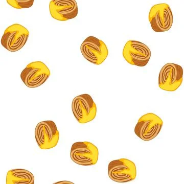 Pattern cromboloni cake roll with sweet yellow frosting Illustrazione stock