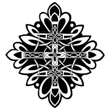 Pattern with a cross in the Celtic style Illustrazione stock